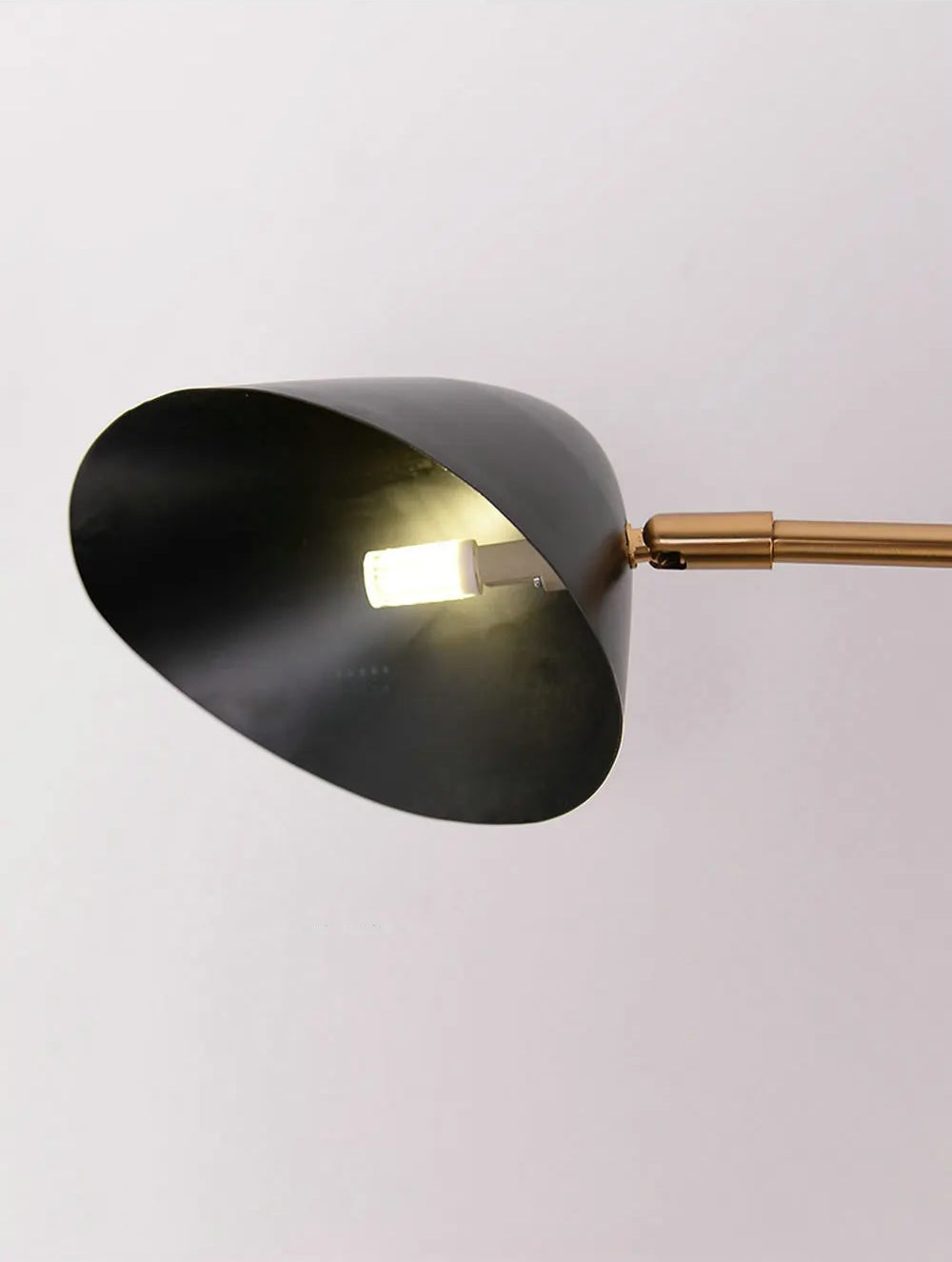 Black Metal Swan-Neck Wall Light in Scandinavian Style