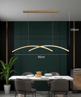 Arch Chandelier with Aluminum LED Lines in Scandinavian Style_Dimensions