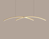 Arch Chandelier with Aluminum LED Lines in Scandinavian Style_Gold