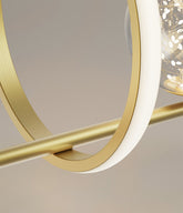 Chandelier with LED Fairy Lights Glass Globes and Aluminum Rings in Modern & Contemporary Style_Ring Close up