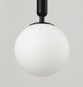 Dangling Milky Glass Globe LED Wall Light with Brushed Brass Lamp Fixture in Mid-Century Modern Style