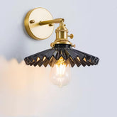 Glazed Ceramic Pleated Tutu Wall Light in Art Deco Style - Bulb Included