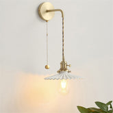 Glazed Ceramic Pleated Tutu Wall Light in Art Deco Style - Bulb Included