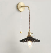 Glazed Ceramic Pleated Tutu Wall Light in Art Deco Style - Bulb Included