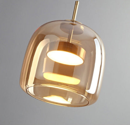 Handmade Double Glazed Glass Pendant LED Light in Modern &amp; Contemporary Style_Closeup