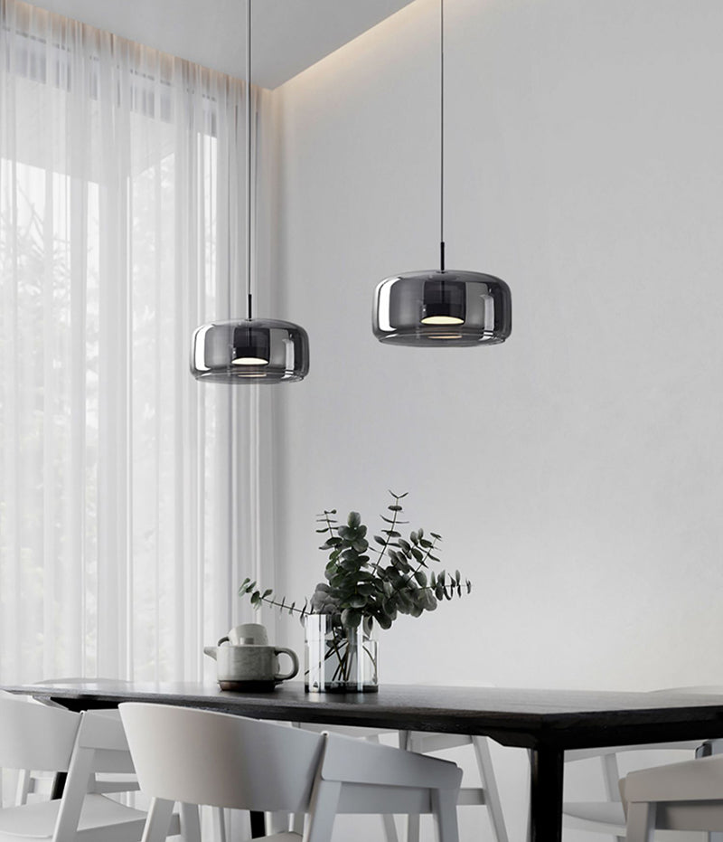 Handmade Double Glazed Glass Pendant LED Light in Modern &amp; Contemporary Style