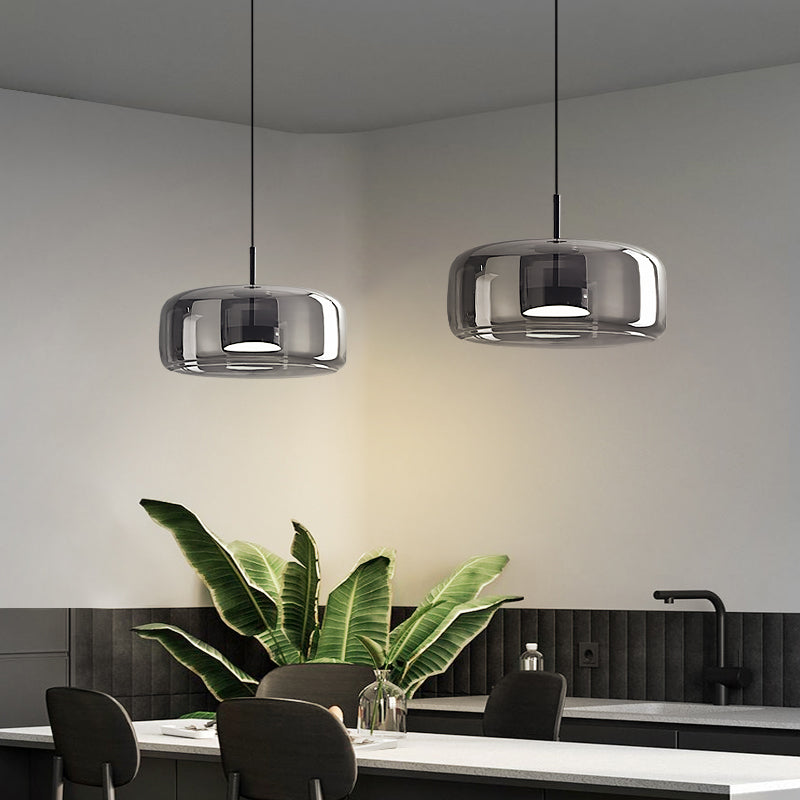 Handmade Double Glazed Glass Pendant LED Light in Modern &amp; Contemporary Style