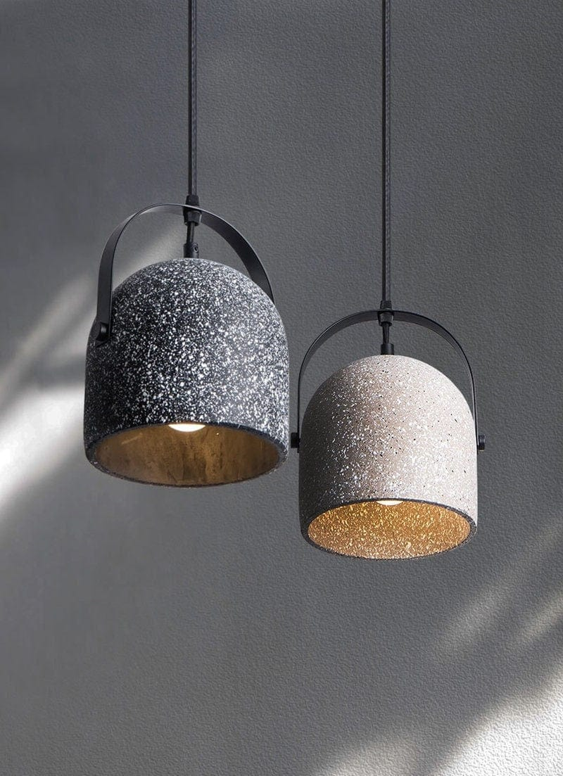 Handmade Cement Bucket Pendant LED Light in Nordic Style_Display