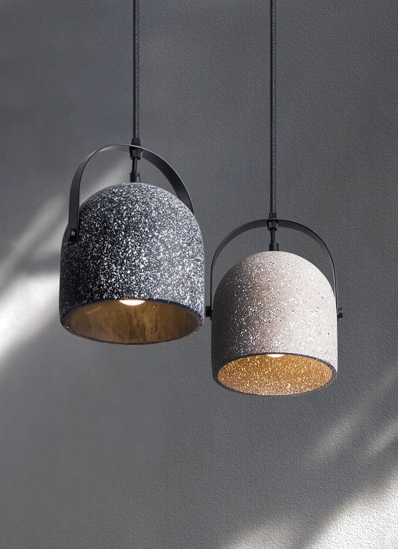 Industrial Gray Bucket Concrete Pendant Light