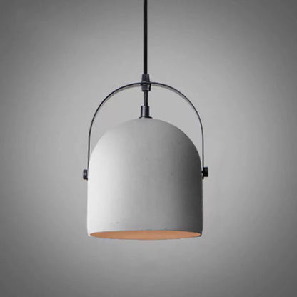 Industrial Gray Bucket Concrete Pendant Light