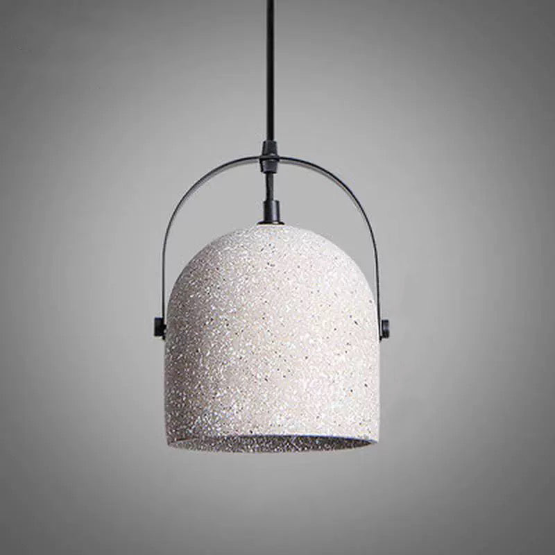 Industrial White Bucket Concrete Pendant Light