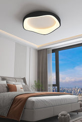 Irregular-shaped LED Flush Mount Ceiling Light in Scandinavian Style Black in Minimalist Bedroom