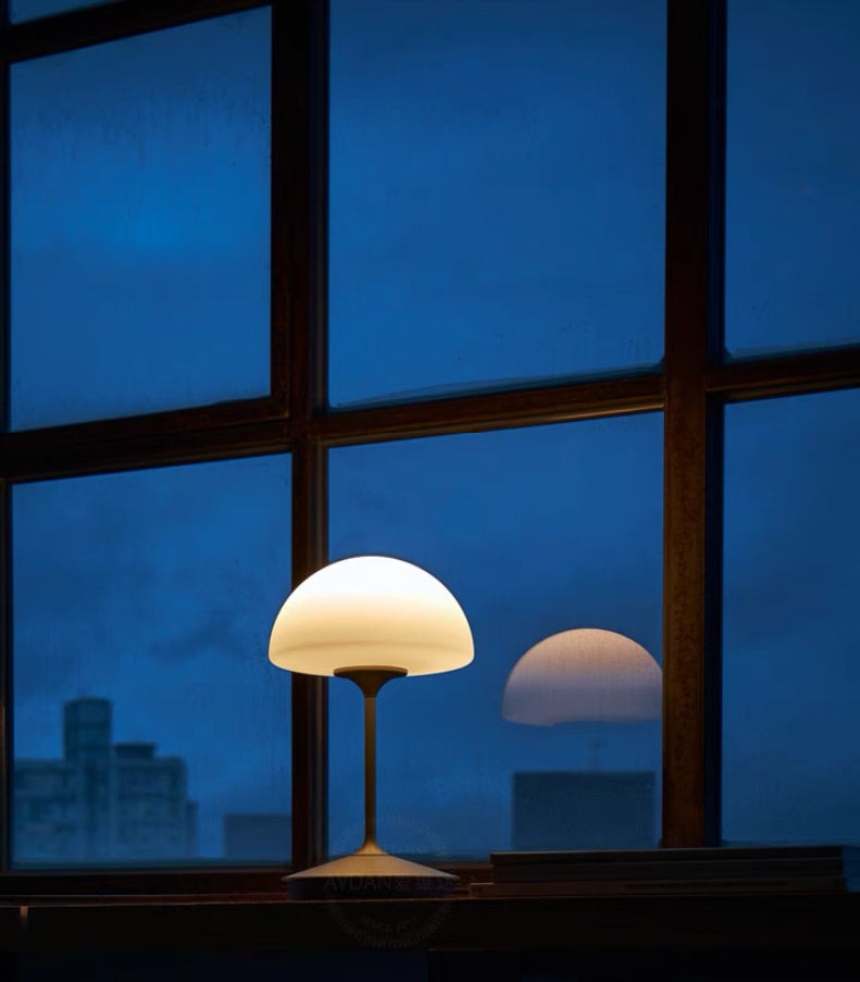 Mushroom Table Lamp with Metal Stand in Modern &amp; Contemporary Style