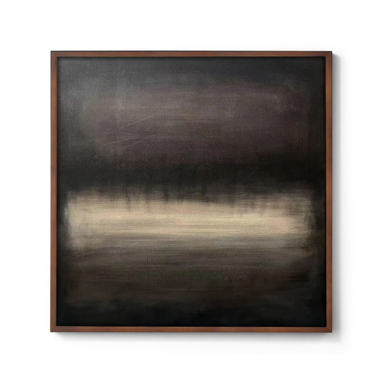 Art Deco Abstract Golden Horizon on Black Painting Wall Art