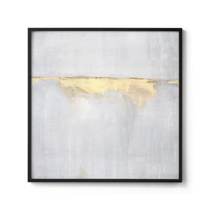 Art Deco Abstract Golden Horizon on Gray Painting Wall Art