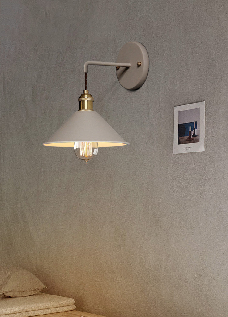 Nordic Industrial Cone Beige Wall Light