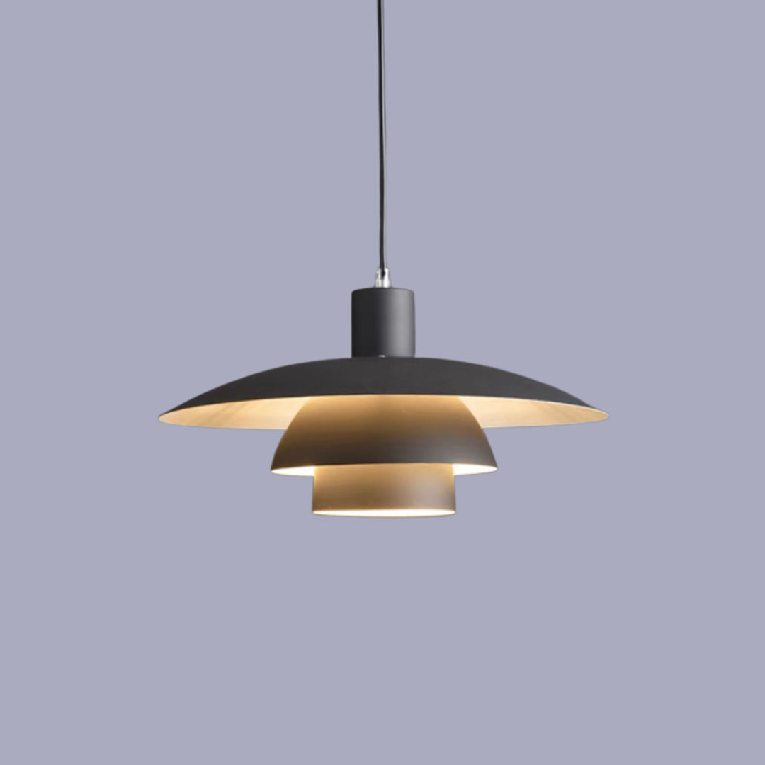 Scandi Mid-Century Modern Black Umbrella Ceiling Pendant Light