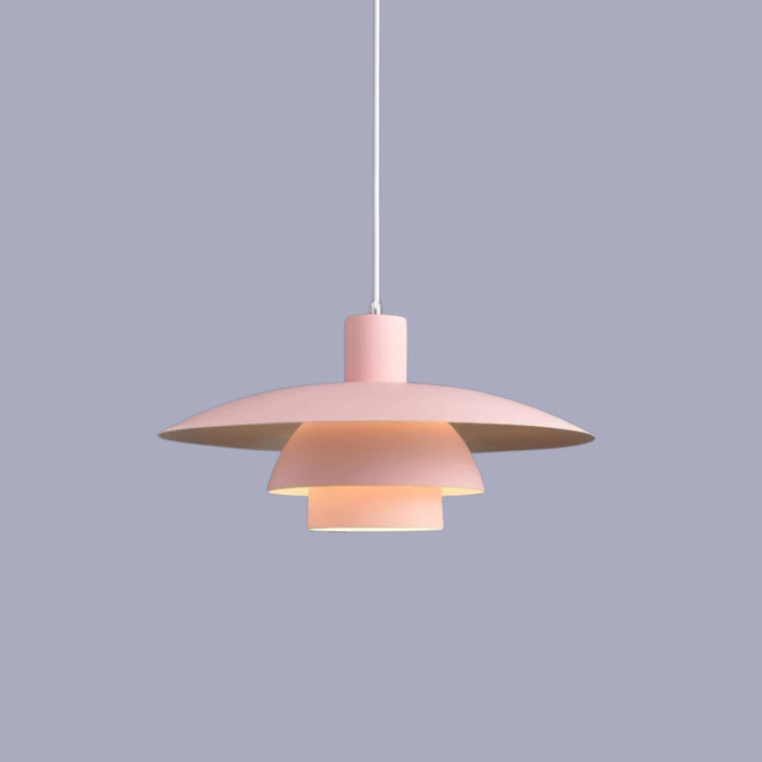 Scandi Mid-Century Modern Pink Umbrella Ceiling Pendant Light