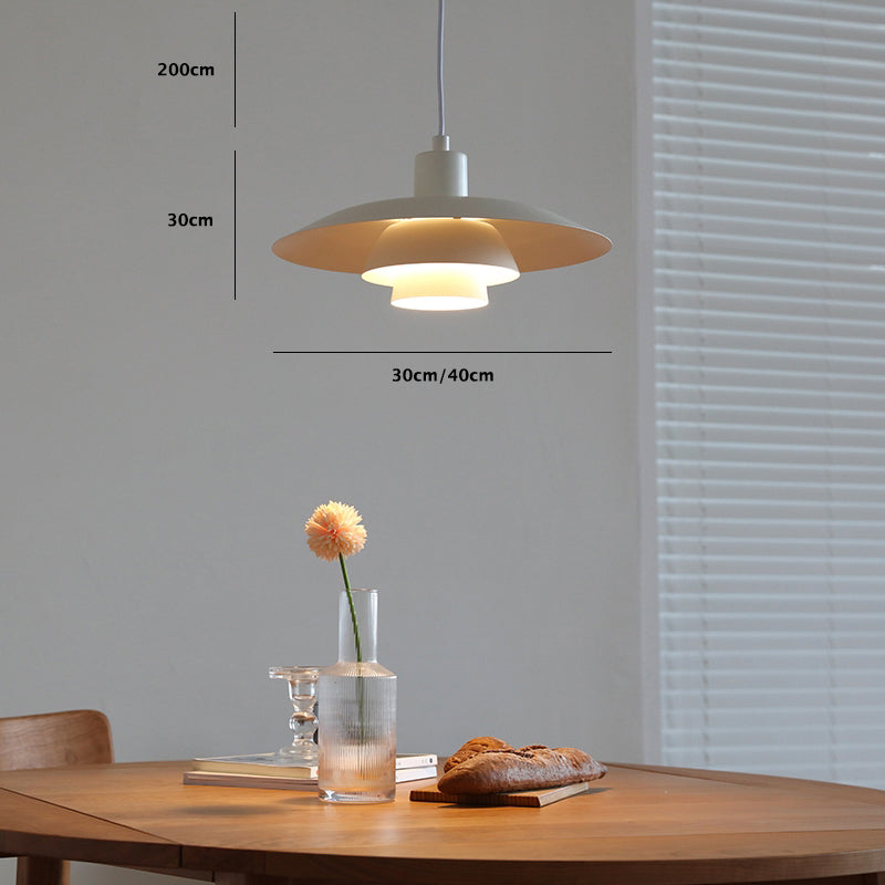 Scandi Mid-Century Modern White Umbrella Ceiling Pendant Light