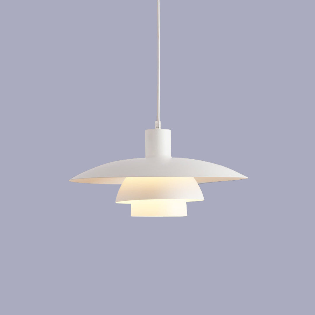 Scandi Mid-Century Modern White Umbrella Ceiling Pendant Light