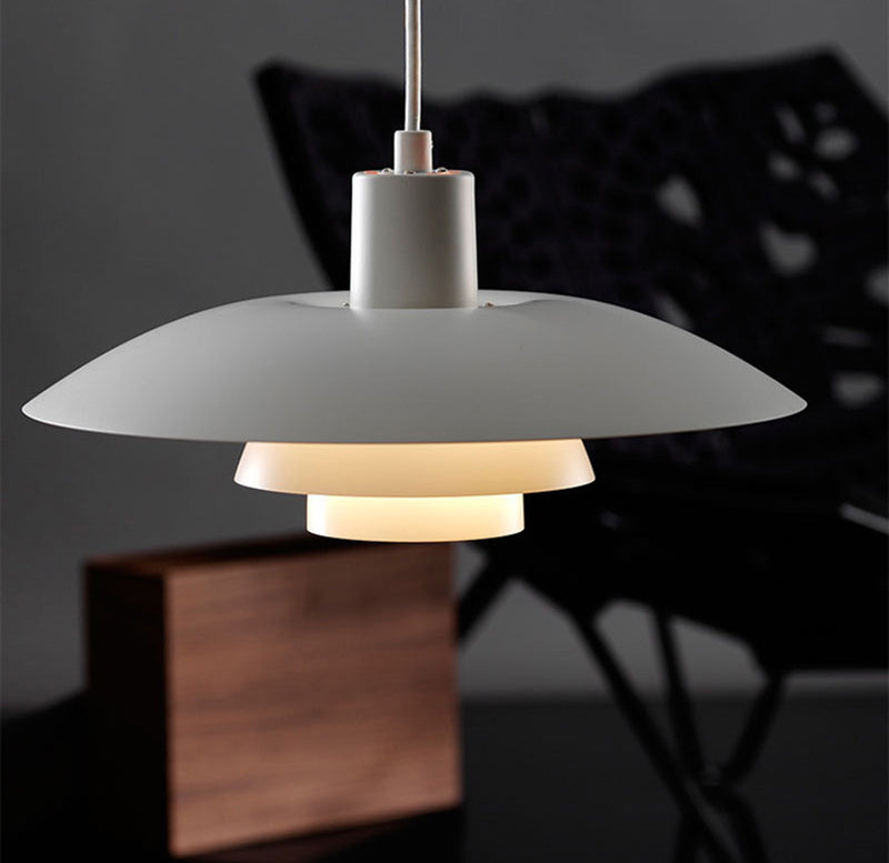 Scandi Mid-Century Modern White Umbrella Ceiling Pendant Light