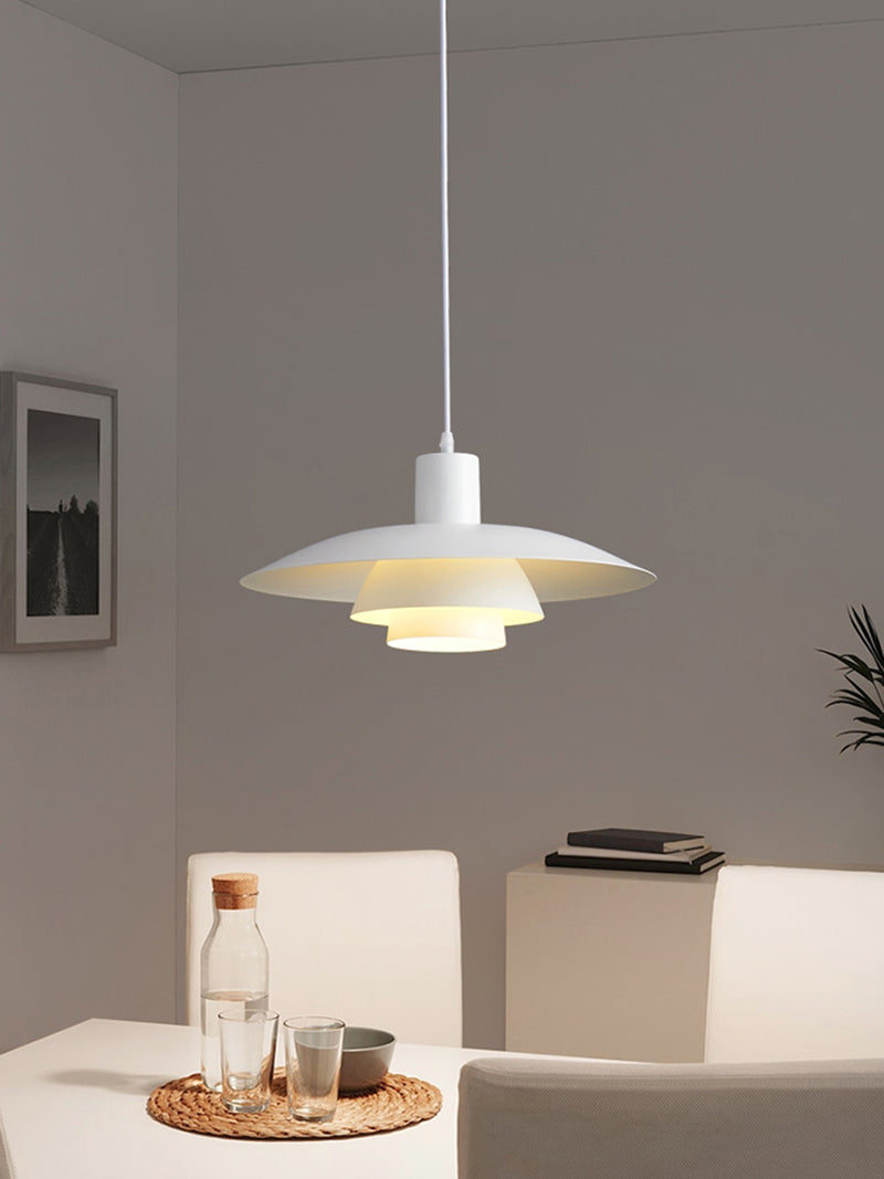 Scandi Mid-Century Modern White Umbrella Ceiling Pendant Light