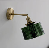 Shiny Green Glass Cylinder LED Wall Light in Art Deco Style