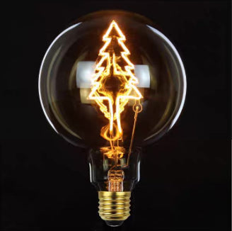 Vintage Industrial Large LED Edison Globe with Tree Filament Pattern