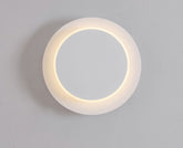 White Geometric LED Wall Light in Scandinavian Style Round