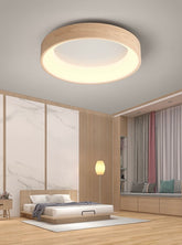 Wooden Round Ring LED Flush Mount Ceiling Light in Scandinavian Style