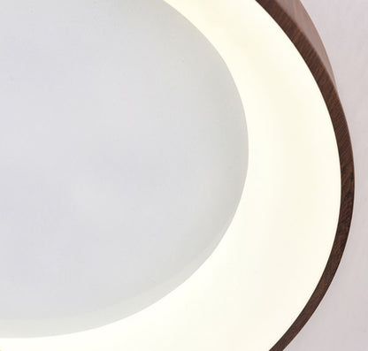 Wooden Round Ring LED Flush Mount Ceiling Light in Scandinavian Style