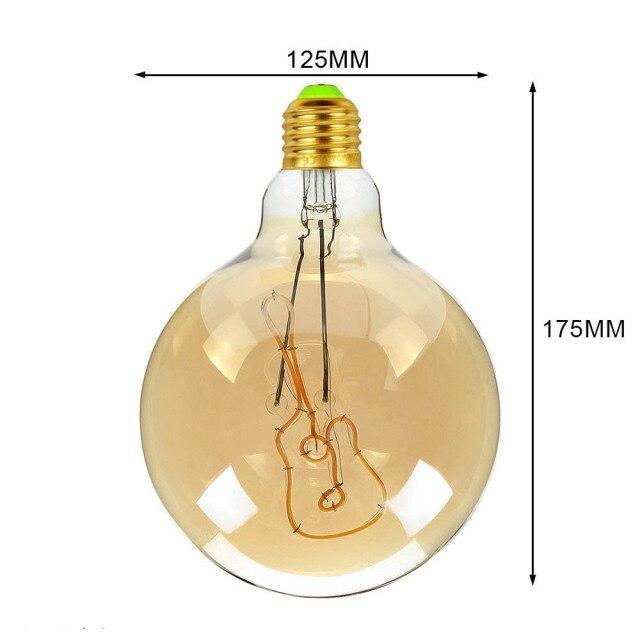 110V or 220V Extra Large Industrial Vintage Style Pendant LED Edison Light Bulb with Metal Cord