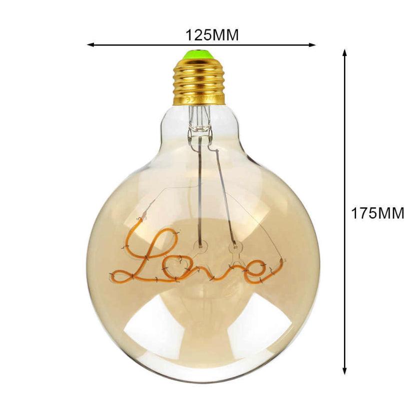 110V or 220V Extra Large Industrial Vintage Style Pendant LED Edison Light Bulb with Metal Cord