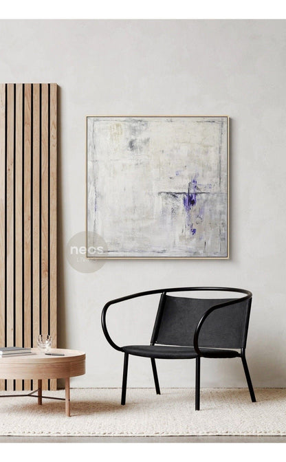 Grey / Purple Abstract Minimalist Painting / Wall Art - NE0011