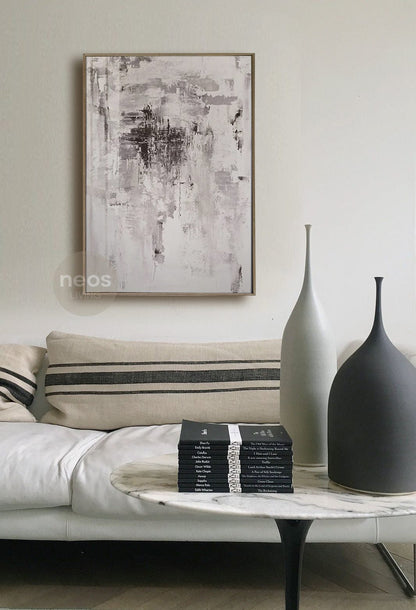 Grey / Black Abstract Minimalist Painting / Wall Art - NE0013