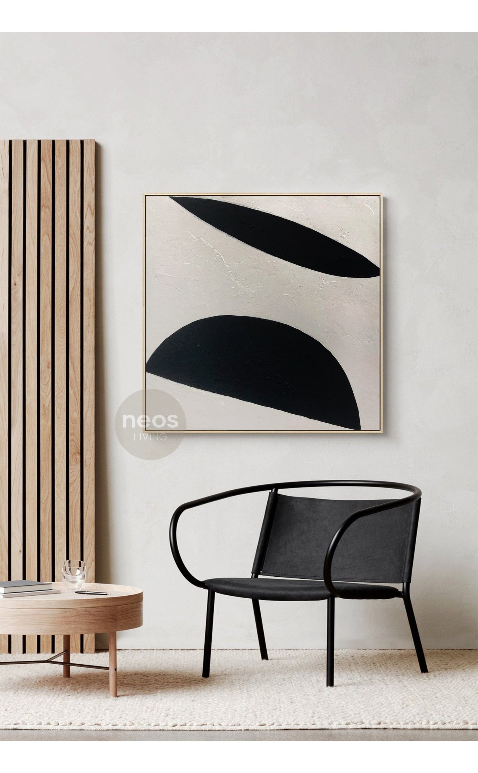 Black / White Geometric Abstract Minimalist Painting / Wall Art - NE0030