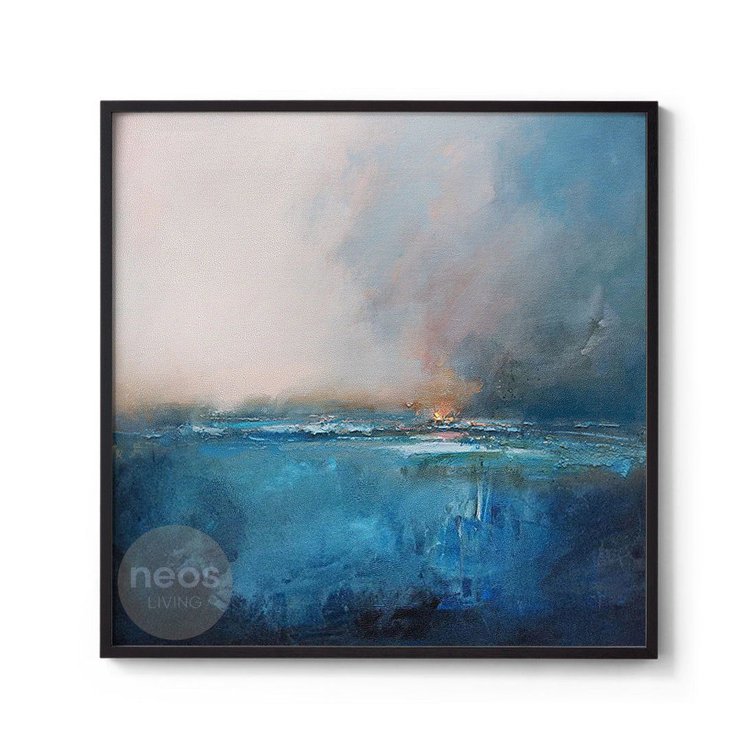 Blue / Beige Abstract Minimalist Painting / Wall Art - NE0035