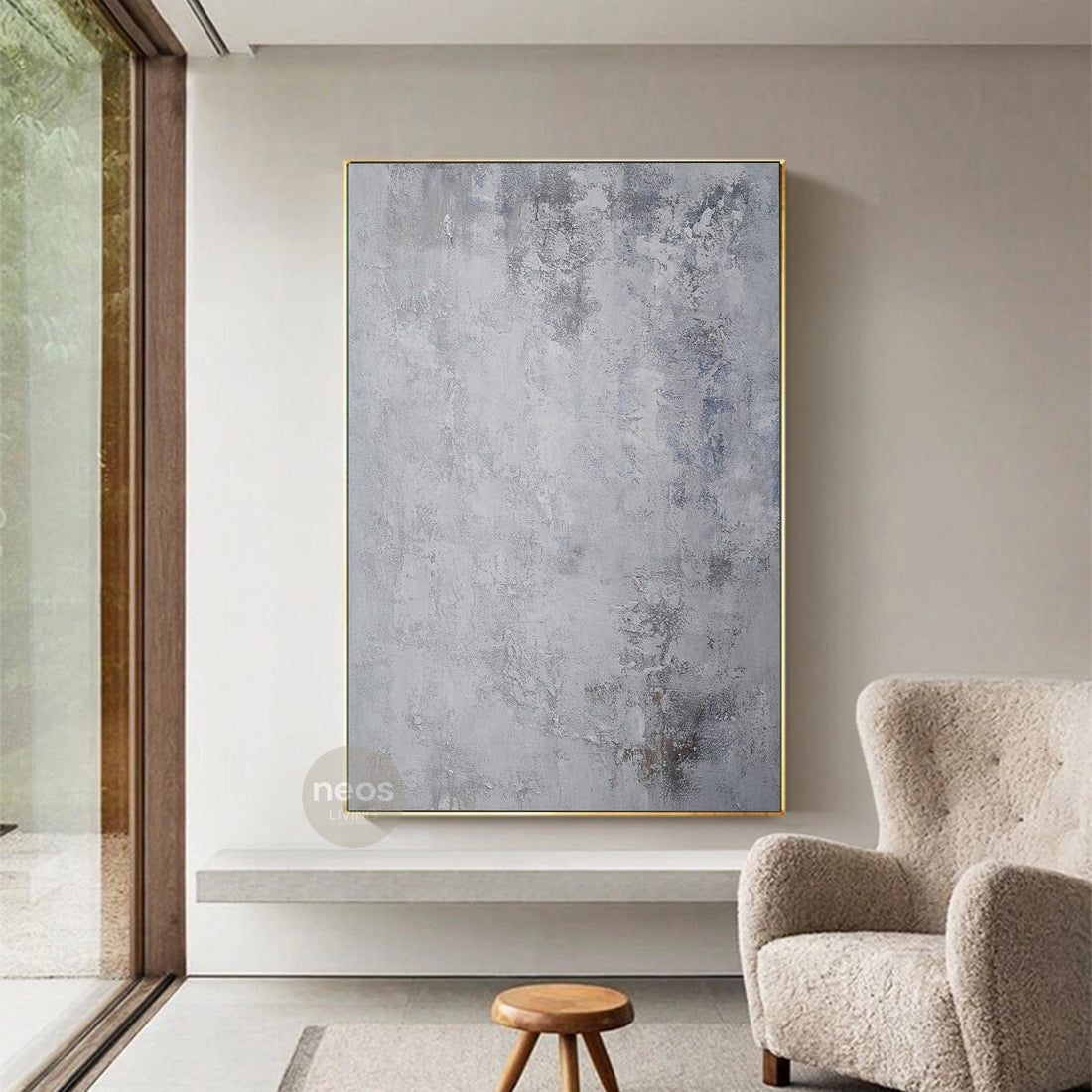 Grey Abstract Minimalist Painting / Wall Art - NE0087