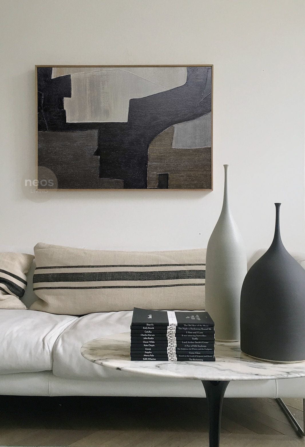 Black / Grey Textured Abstract Painting / Wall Art - NE0094