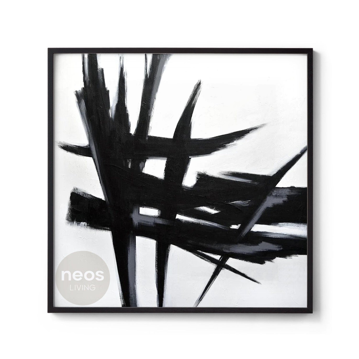 Black &amp; White Abstract Painting / Wall Art - NE0100