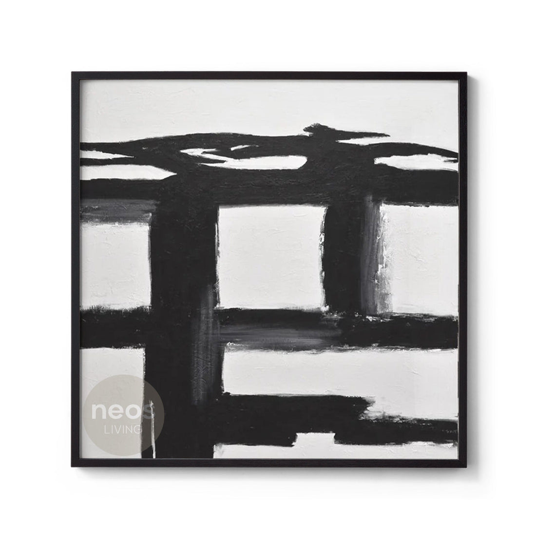 Black &amp; White Abstract Painting / Wall Art - NE0105