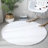 Extra Thick Round Fluffy Faux Fur Microfiber Rug