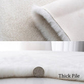 Extra Thick Round Fluffy Faux Fur Microfiber Rug