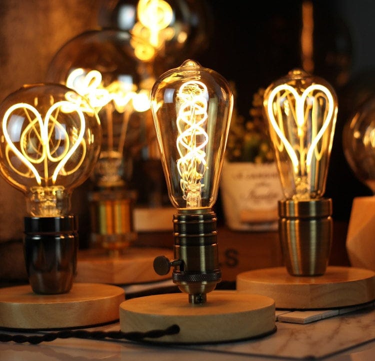 Medium Table/Pendant LED Edison Globe in Industrial Vintage Style