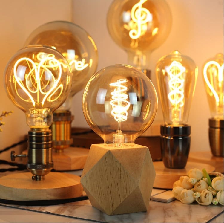 Medium Table/Pendant LED Edison Globe in Industrial Vintage Style