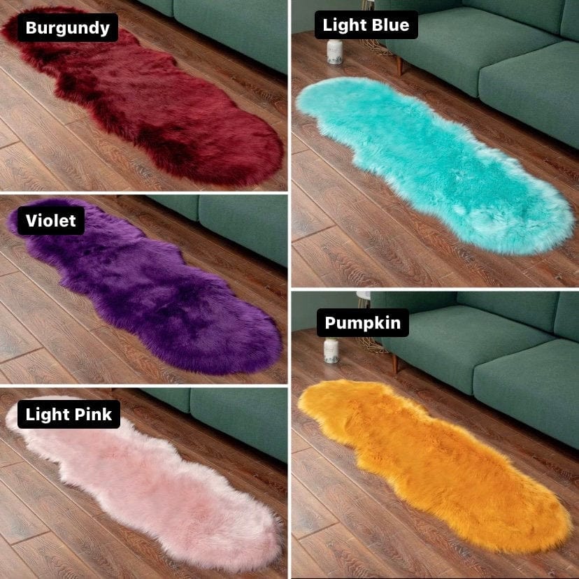 Cozy Fluffy Faux Sheepskin Rug in Cotton Candy Shape