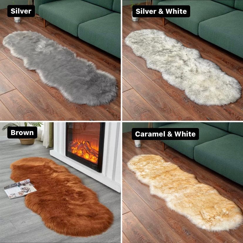 Cozy Fluffy Faux Sheepskin Rug in Cotton Candy Shape