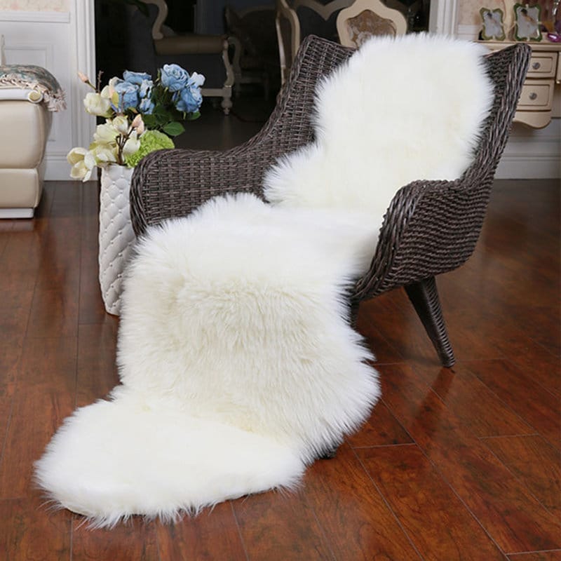 Cozy Fluffy Faux Sheepskin Rug in Cotton Candy Shape