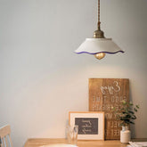 Ceramic Plate Pendant LED Light in Portuguese Tile Style - Bulb Included