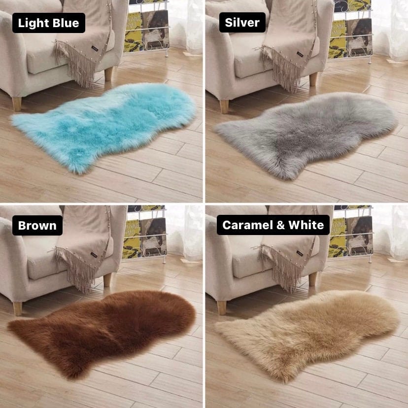 Deluxe Fluffy Faux Sheepskin Rug in Tree Shape